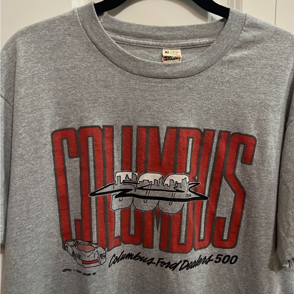 Vintage Single Stitch 1987 Columbus Ford Dealers 500 Promo Tee size XL - Picture 2 of 6